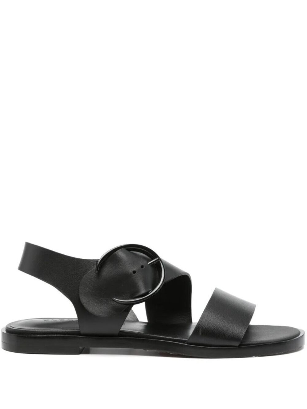 Robert Clergerie ILONA Black Leather Flat Sandals, Size EU 40.5/US 10, NEW